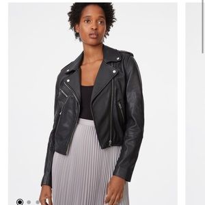 Club Monaco Black Moto Leather Jacket